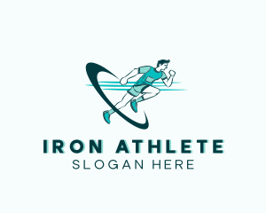 Running Human Athlete logo design