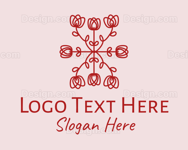 Red Rose Pattern Logo