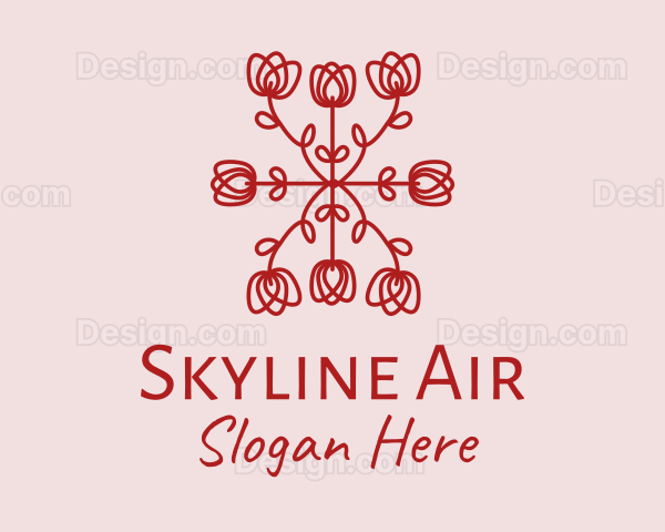 Red Rose Pattern Logo