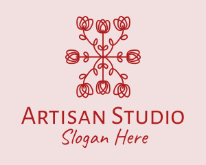 Red Rose Pattern logo design