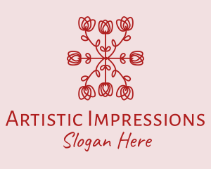 Red Rose Pattern logo design