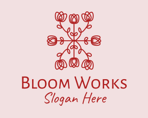 Red Rose Pattern logo design