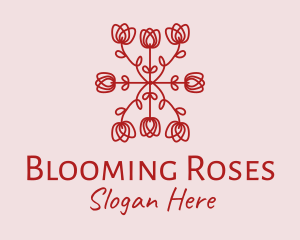 Red Rose Pattern logo design