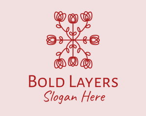 Red Rose Pattern logo design