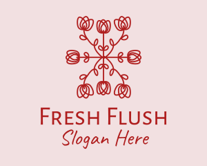 Red Rose Pattern logo design