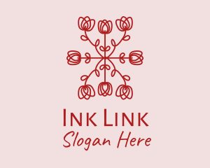 Red Rose Pattern logo design