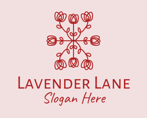 Red Rose Pattern logo design