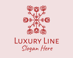 Red Rose Pattern logo design