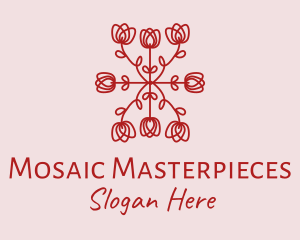 Red Rose Pattern logo design