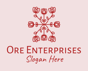 Red Rose Pattern logo design