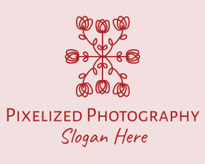 Red Rose Pattern logo design