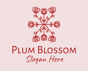 Red Rose Pattern logo design