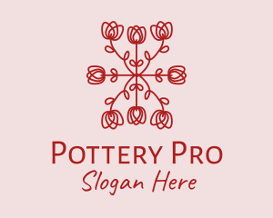 Red Rose Pattern logo design