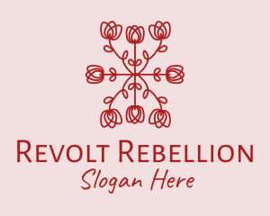 Red Rose Pattern logo design