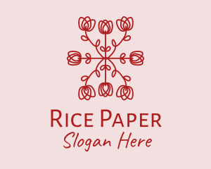 Red Rose Pattern logo design