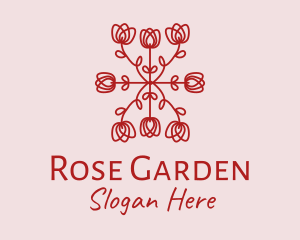 Red Rose Pattern logo design