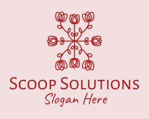 Red Rose Pattern logo design