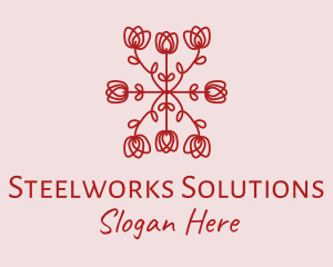 Red Rose Pattern logo design