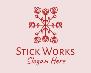 Red Rose Pattern logo design