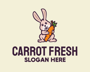 Carrot Bunny Cartoon logo design