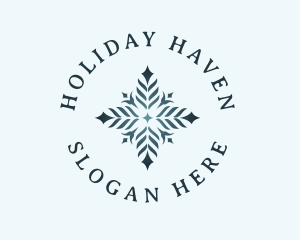 Holiday Snowflake Cross logo design