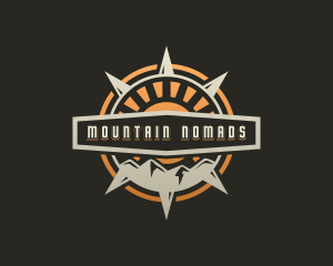 Compass Mountain Sunset logo design