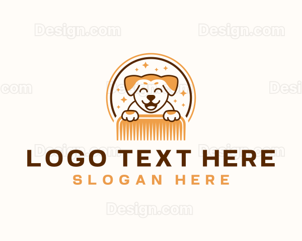 Dog Grooming Comb Logo