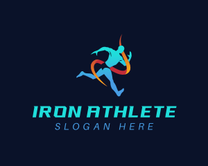 Running Athlete Exercise logo design