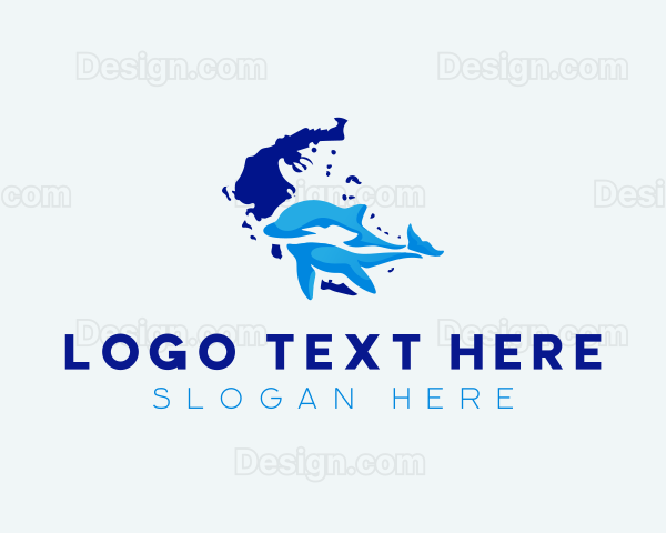 Greece Dolphin Animal Logo