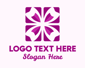 Geometric Pink Tulip Petals logo