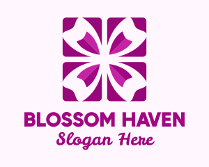 Geometric Pink Tulip Petals logo