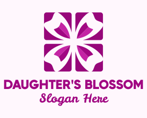 Geometric Pink Tulip Petals logo design