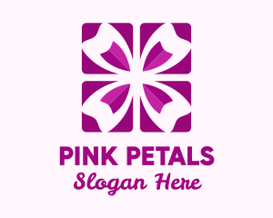 Geometric Pink Tulip Petals logo design