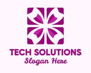 Geometric Pink Tulip Petals logo