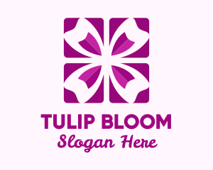 Geometric Pink Tulip Petals logo design