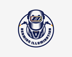 Welding Welder Metalworks logo design