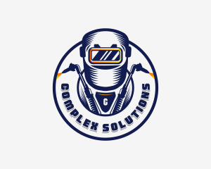 Welding Welder Metalworks logo design