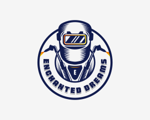 Welding Welder Metalworks logo design