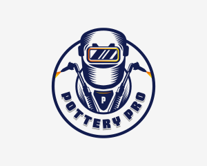 Welding Welder Metalworks logo design