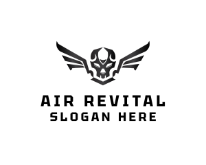 Modern Skull Wings logo design