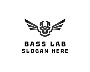 Modern Skull Wings logo design