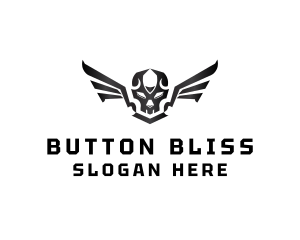 Modern Skull Wings logo design