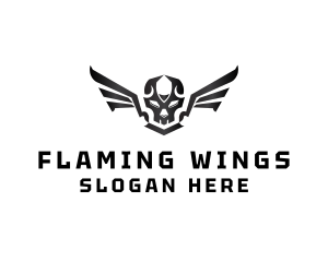 Modern Skull Wings logo