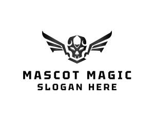 Modern Skull Wings logo design