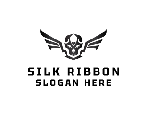 Modern Skull Wings logo design