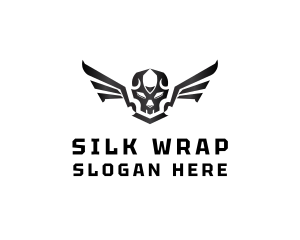 Modern Skull Wings logo design