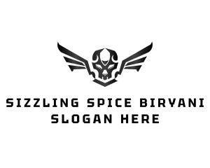 Modern Skull Wings logo design