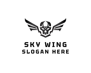 Modern Skull Wings logo