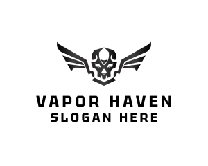 Modern Skull Wings logo design