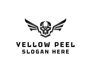 Modern Skull Wings logo design